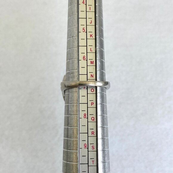 Sterling Silver 925 P☆M Blue Cubic Zirconia & Diamond Accent Stone Ring Sz 7 - Picture 9 of 16